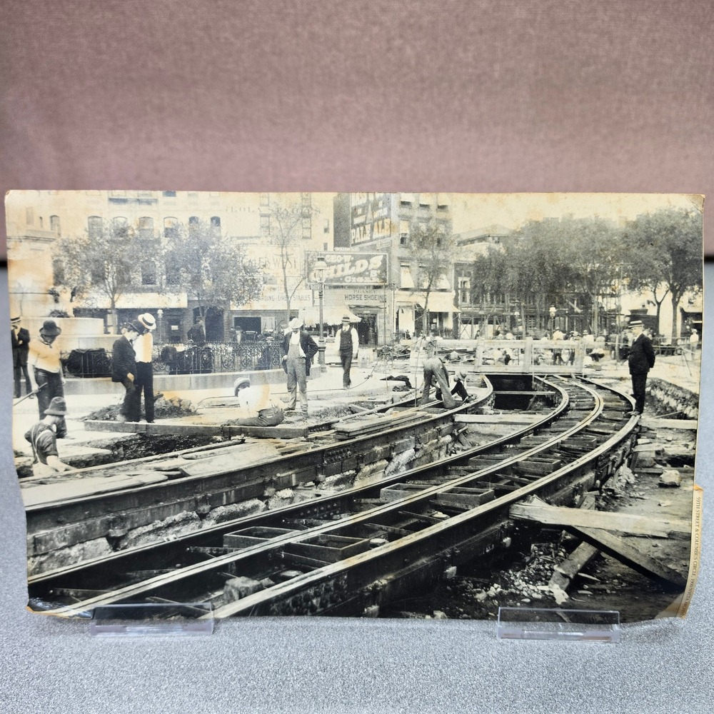 VTG NYCTA Archives Photograph 59th St Columbus Circle 1900 NYC Fair‎ Sepia
